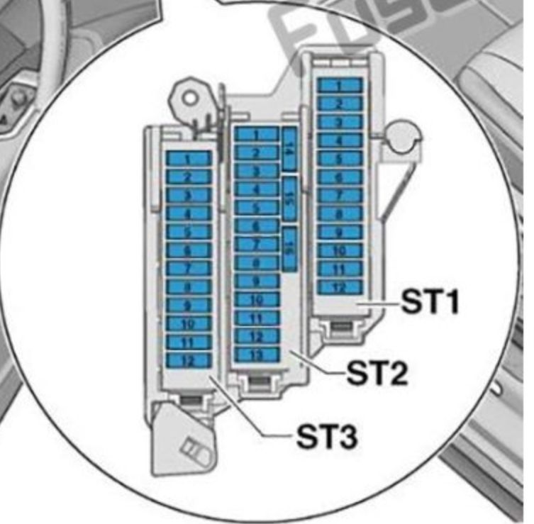 2017 Audi A1 fuse box diagram