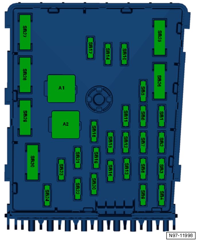 2013 Volkswagen CC Nafta fuse box diagram