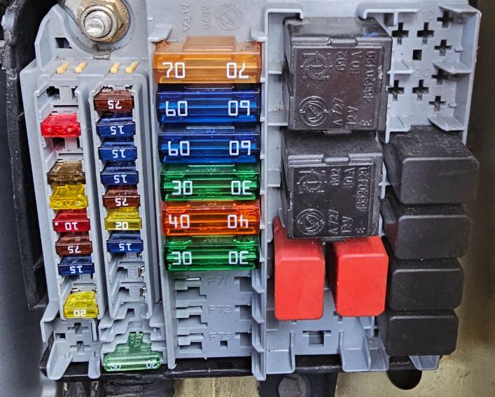 2007 Fiat Panda Gasoline fuse box diagram