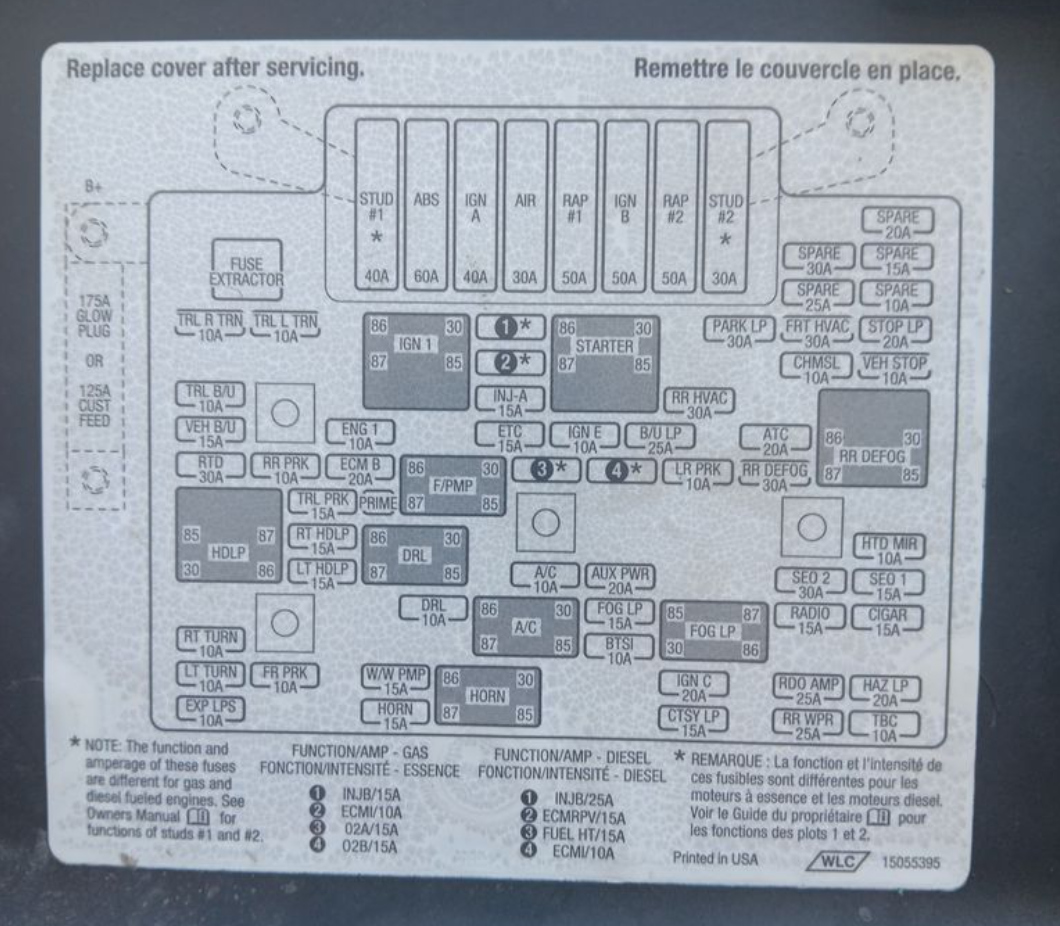 2001 Chevrolet Silverado Cigarette lighter fuse